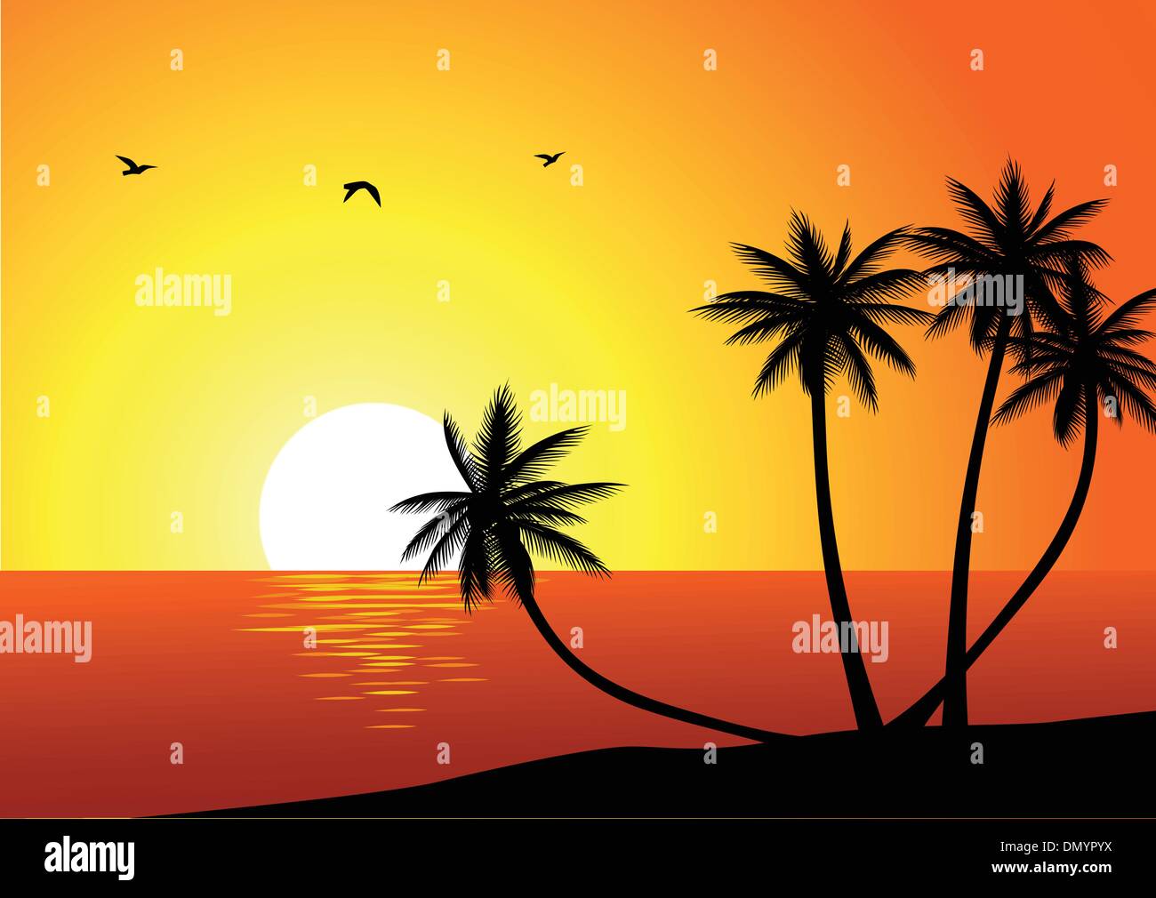 Spiaggia tropicale sfondo Illustrazione Vettoriale