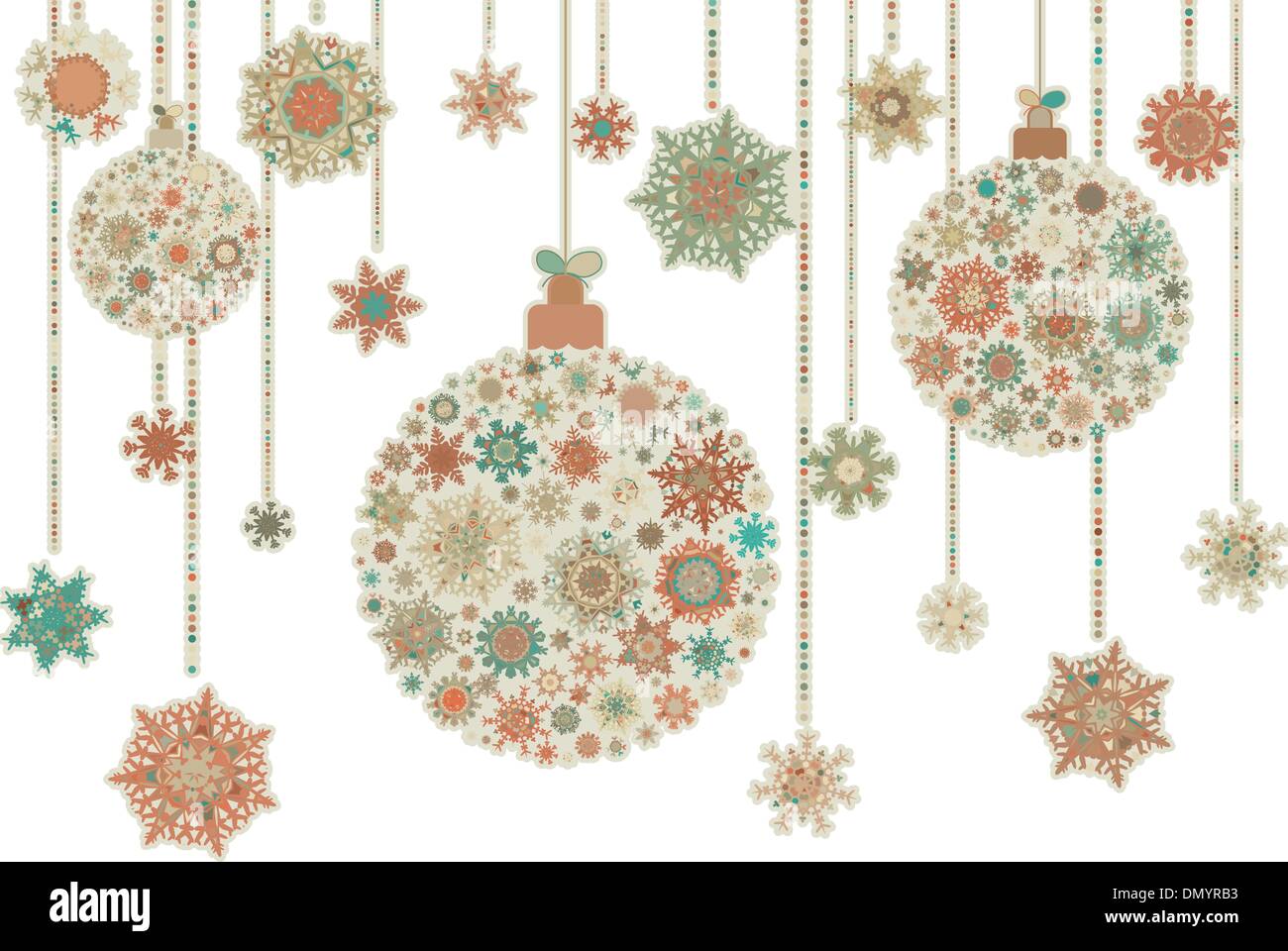 Stilizzato e palle di Natale, sfondo. EPS 8 Illustrazione Vettoriale