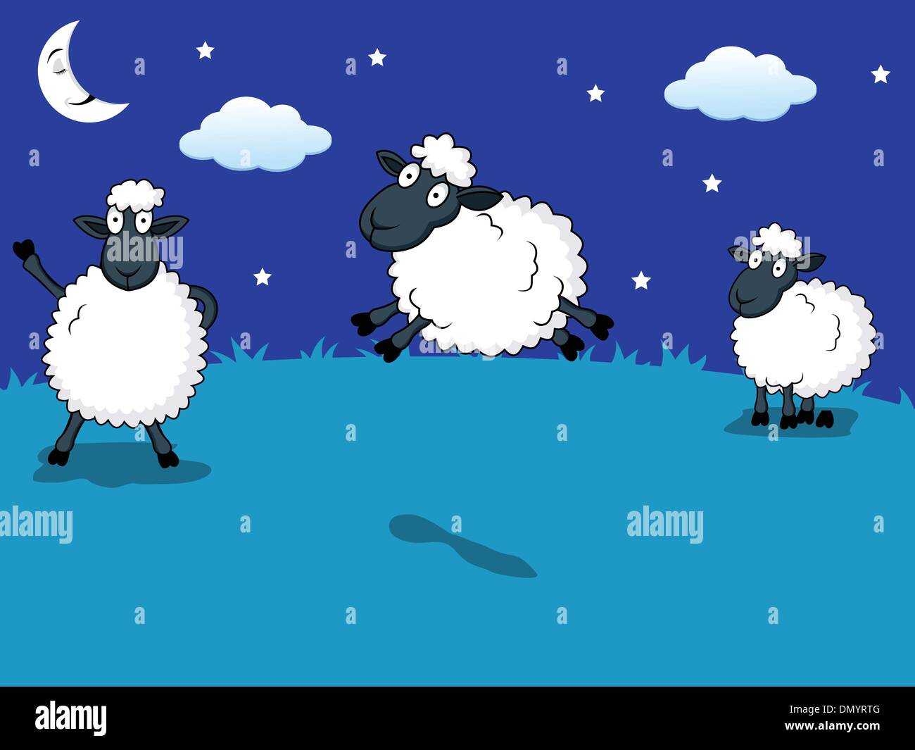 contare le pecore Illustrazione Vettoriale
