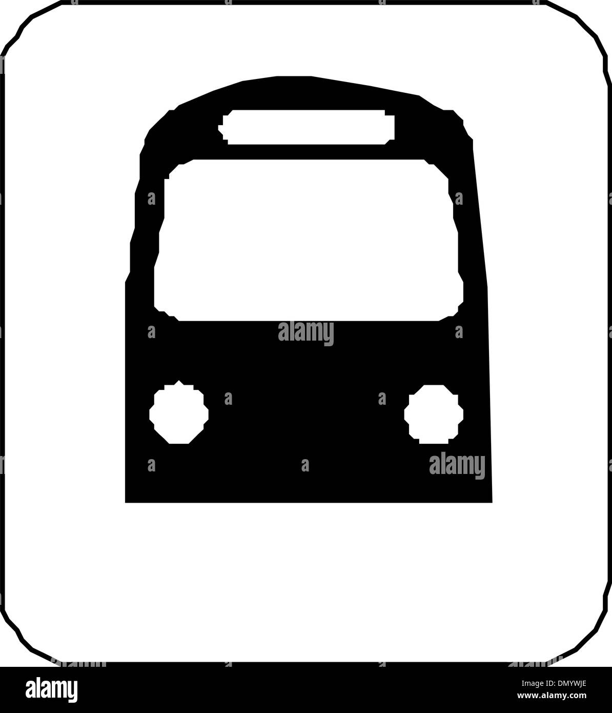 Silhouette nera su un bus. Illustrazione Vettoriale. Illustrazione Vettoriale