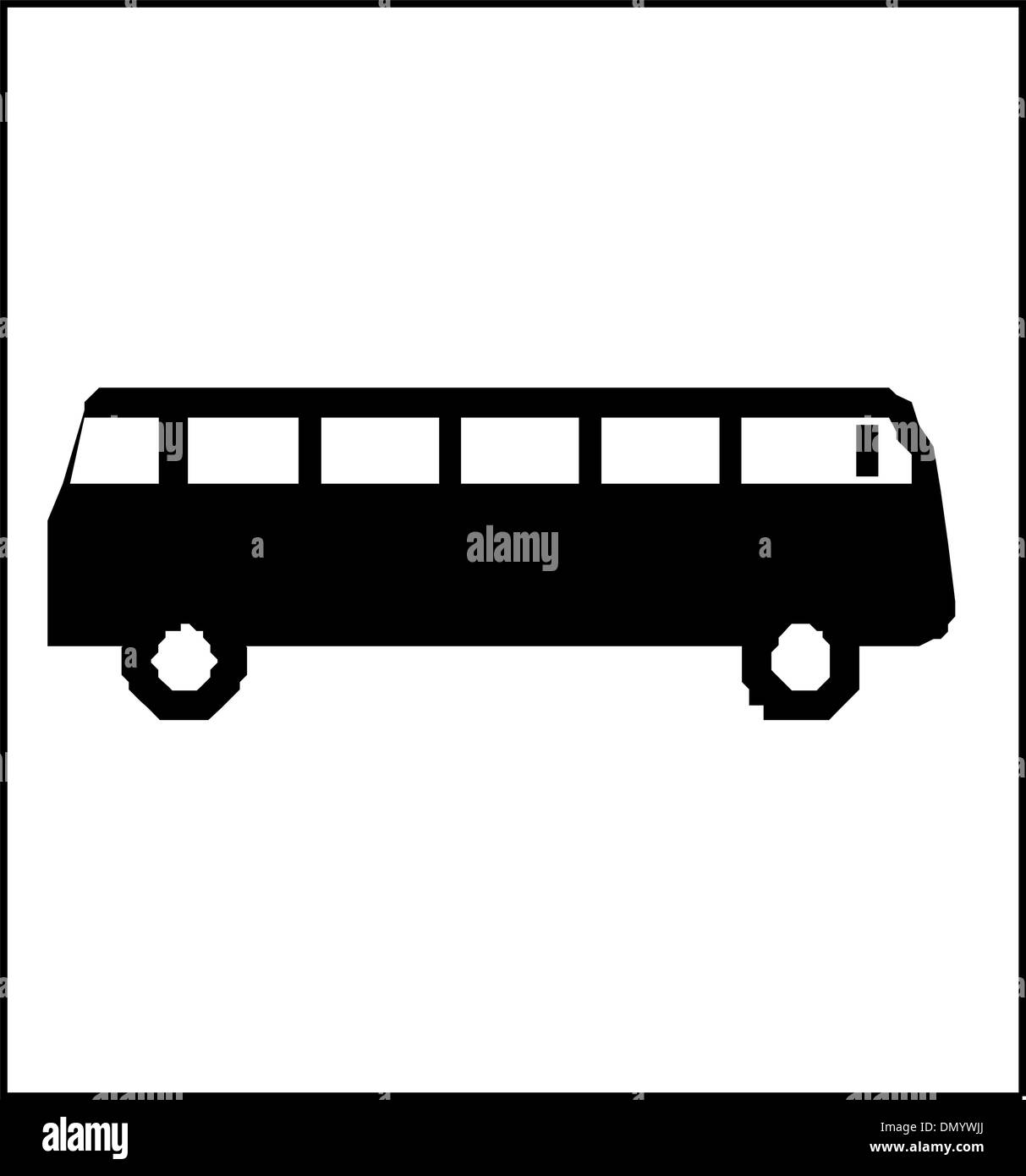 Silhouette nera su un bus. Illustrazione Vettoriale. Illustrazione Vettoriale