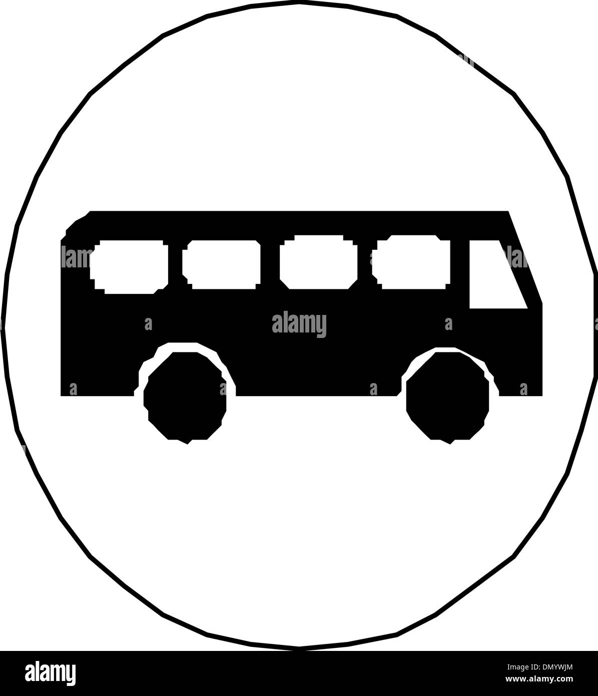 Silhouette nera su un bus. Illustrazione Vettoriale. Illustrazione Vettoriale