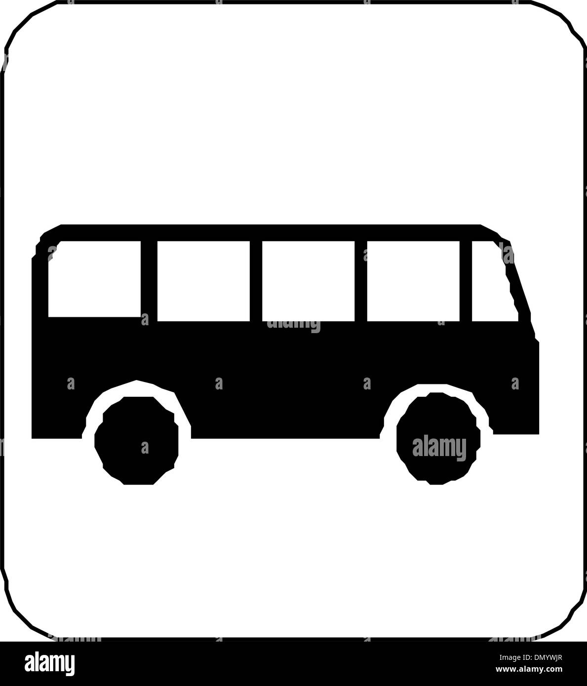 Silhouette nera su un bus. Illustrazione Vettoriale. Illustrazione Vettoriale