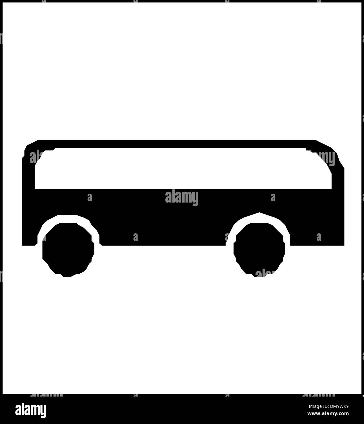 Silhouette nera su un bus. Illustrazione Vettoriale. Illustrazione Vettoriale