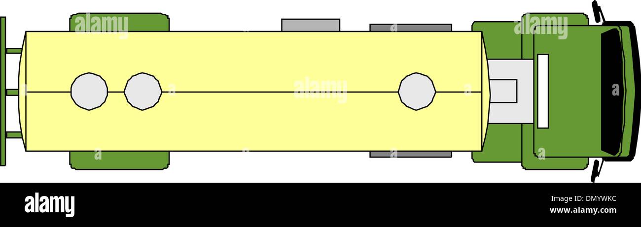 Semi-rimorchio carrello isolato su bianco Illustrazione Vettoriale