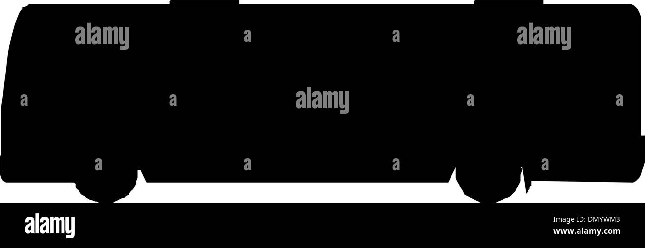Silhouette nera su un bus. Illustrazione Vettoriale. Illustrazione Vettoriale