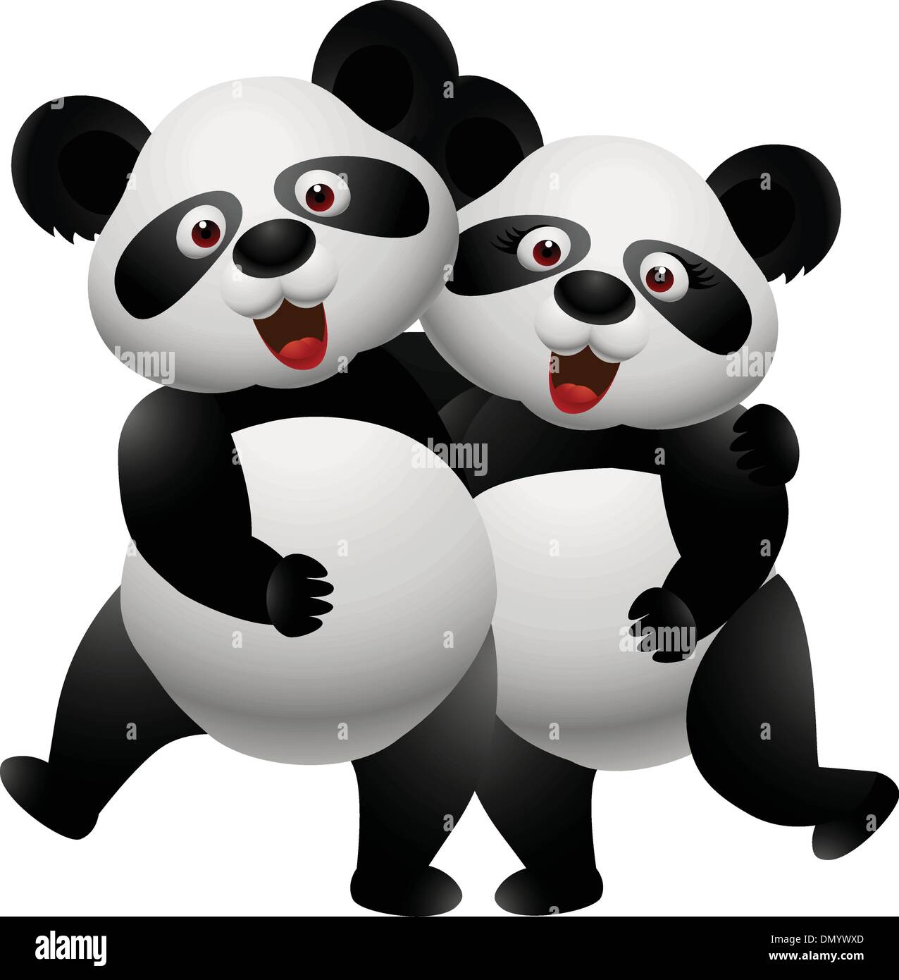 Coppia di Panda Illustrazione Vettoriale