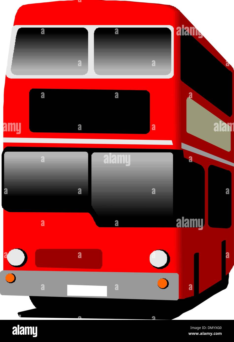 Red double-decker bus Illustrazione Vettoriale