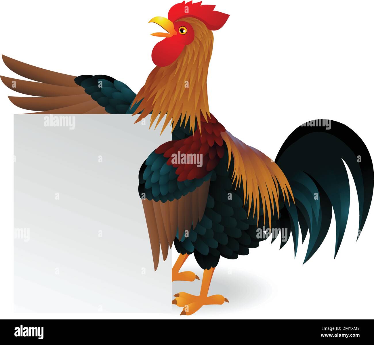 La Rooster con segno vuoto Illustrazione Vettoriale