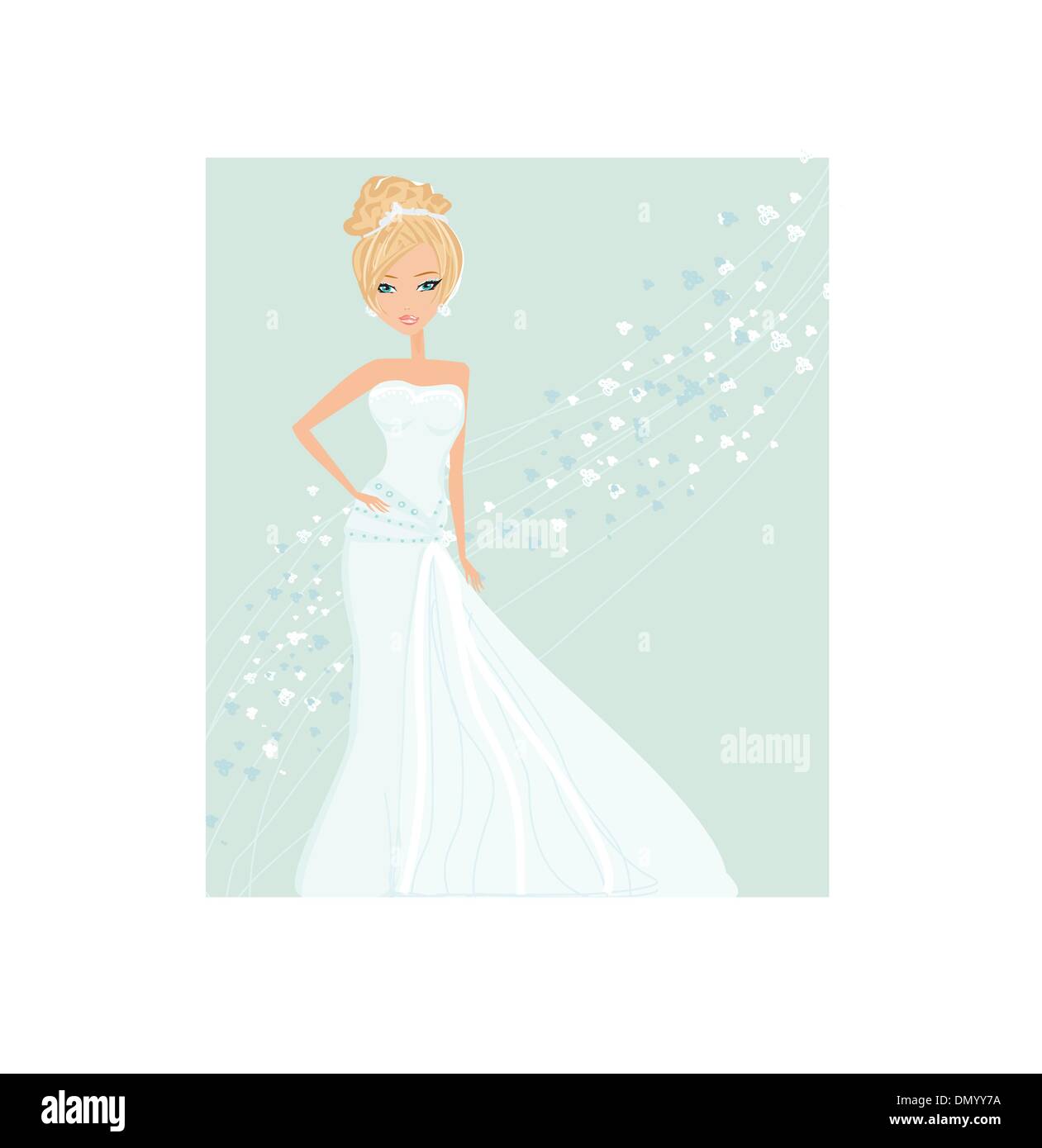 Abstract bella sposa floreali Illustrazione Vettoriale