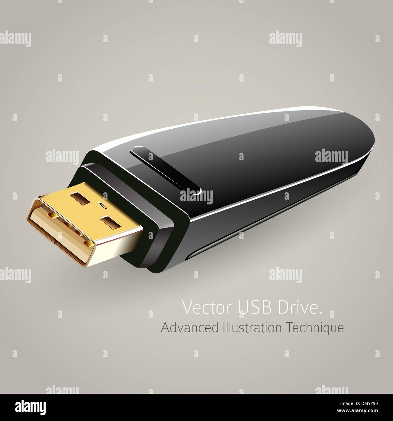 Unità flash USB di archiviazione in memoria illustrazione vettoriale Illustrazione Vettoriale