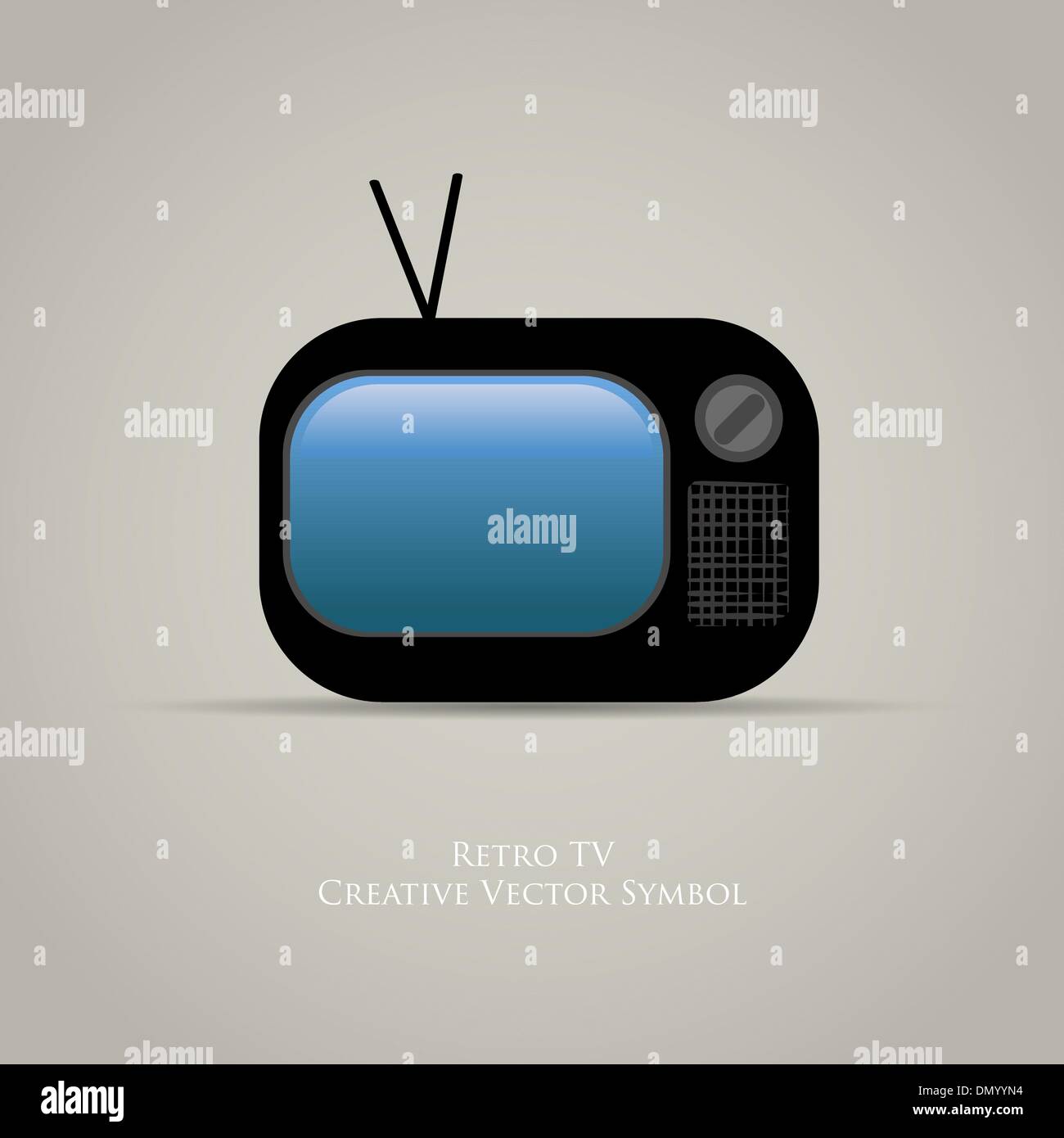 Icona Web di retro tv. Progettazione di vettore di supporto vecchio simbolo del filmato Illustrazione Vettoriale