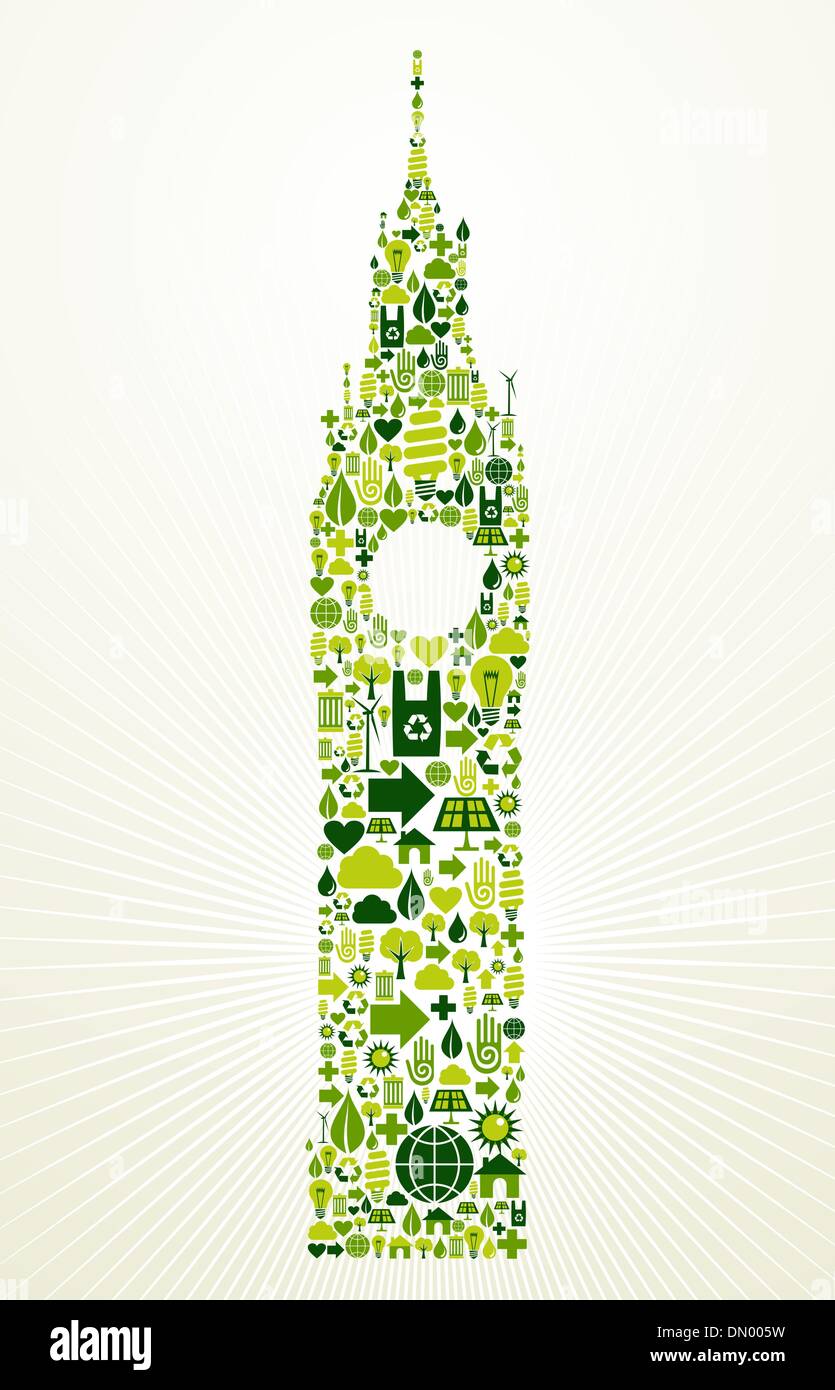 London go green concept illustrazione Illustrazione Vettoriale