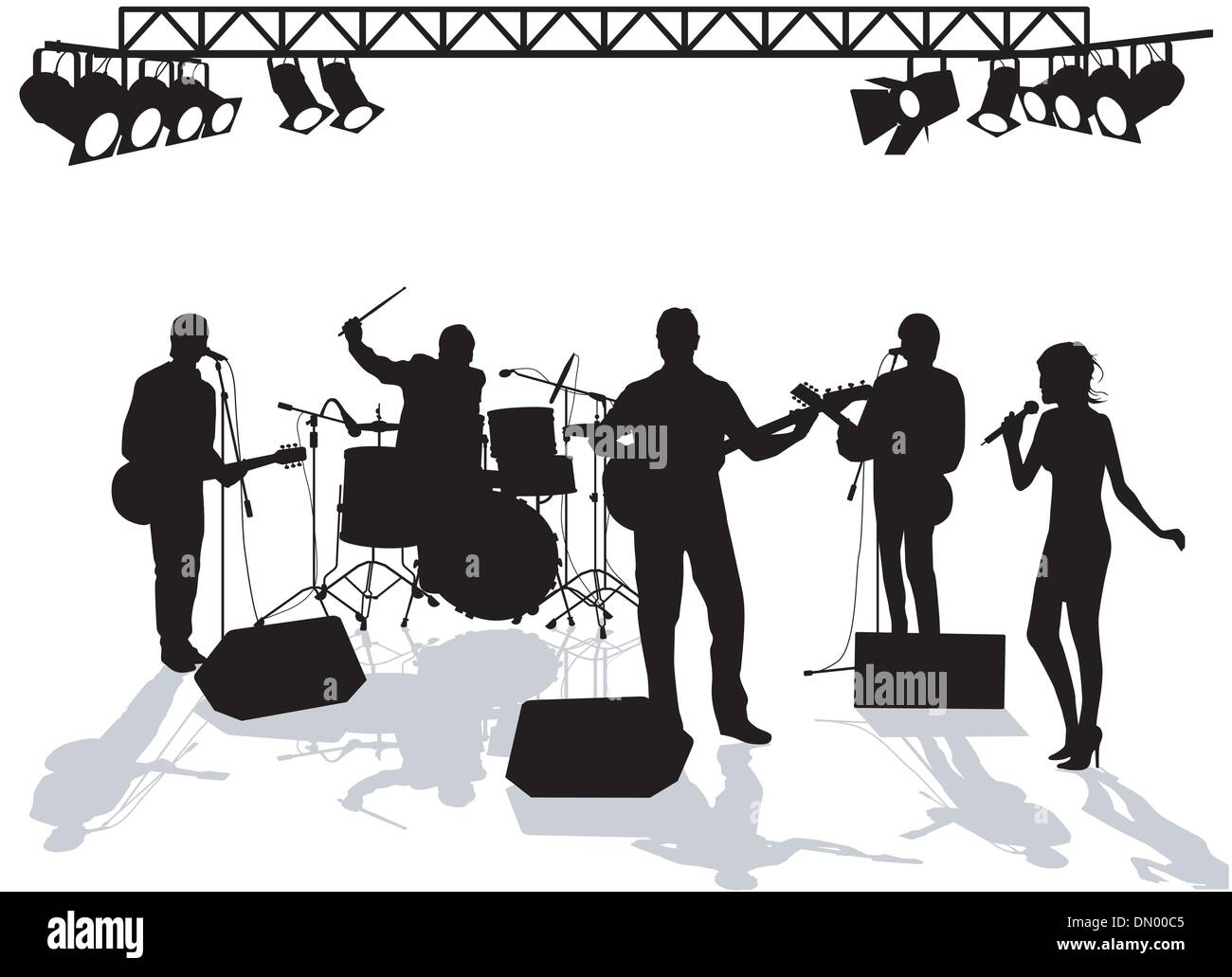 Band sul palco Illustrazione Vettoriale