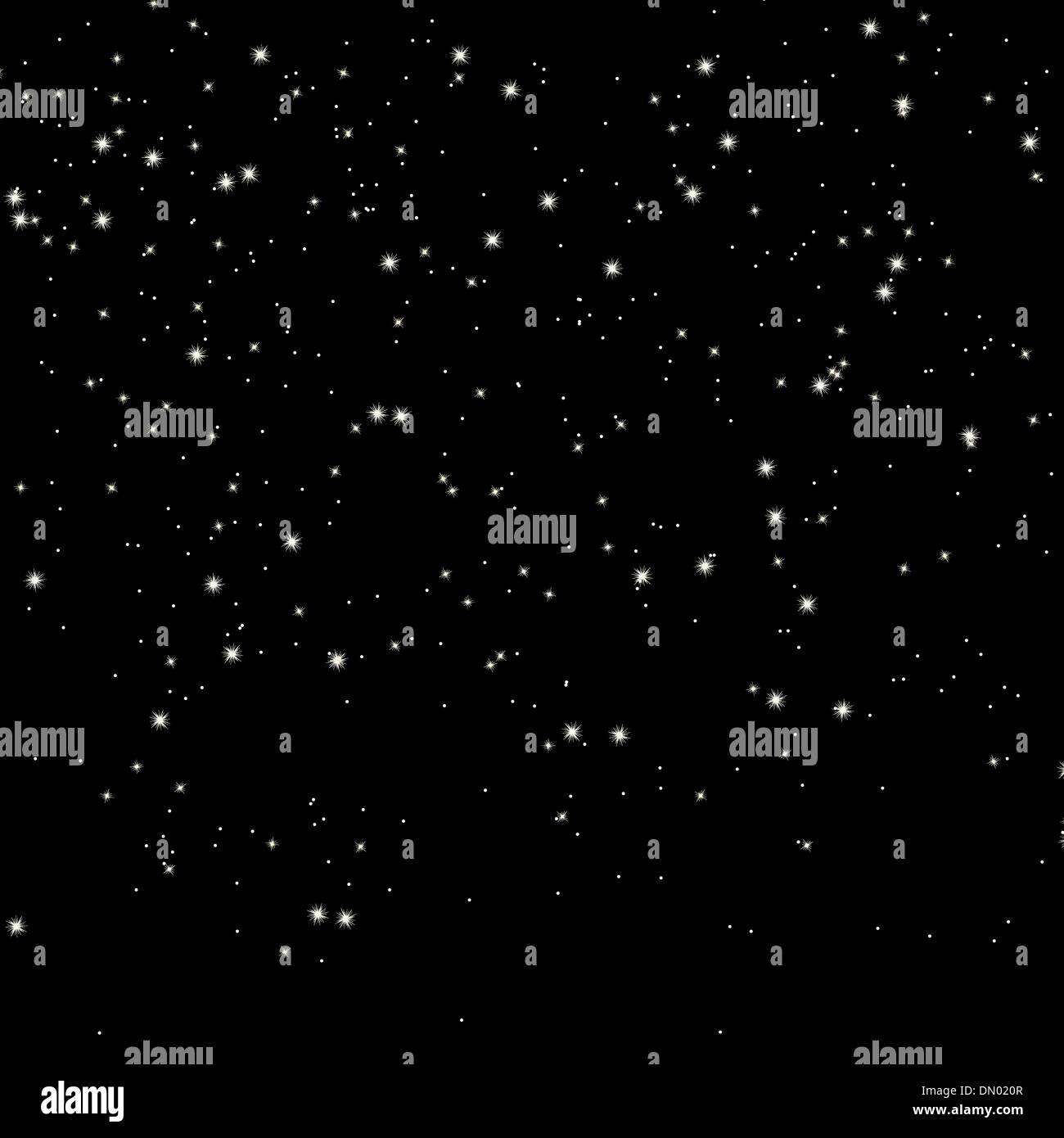 I fiocchi di neve e stelle discendente di luce blu. EPS 8 Illustrazione Vettoriale