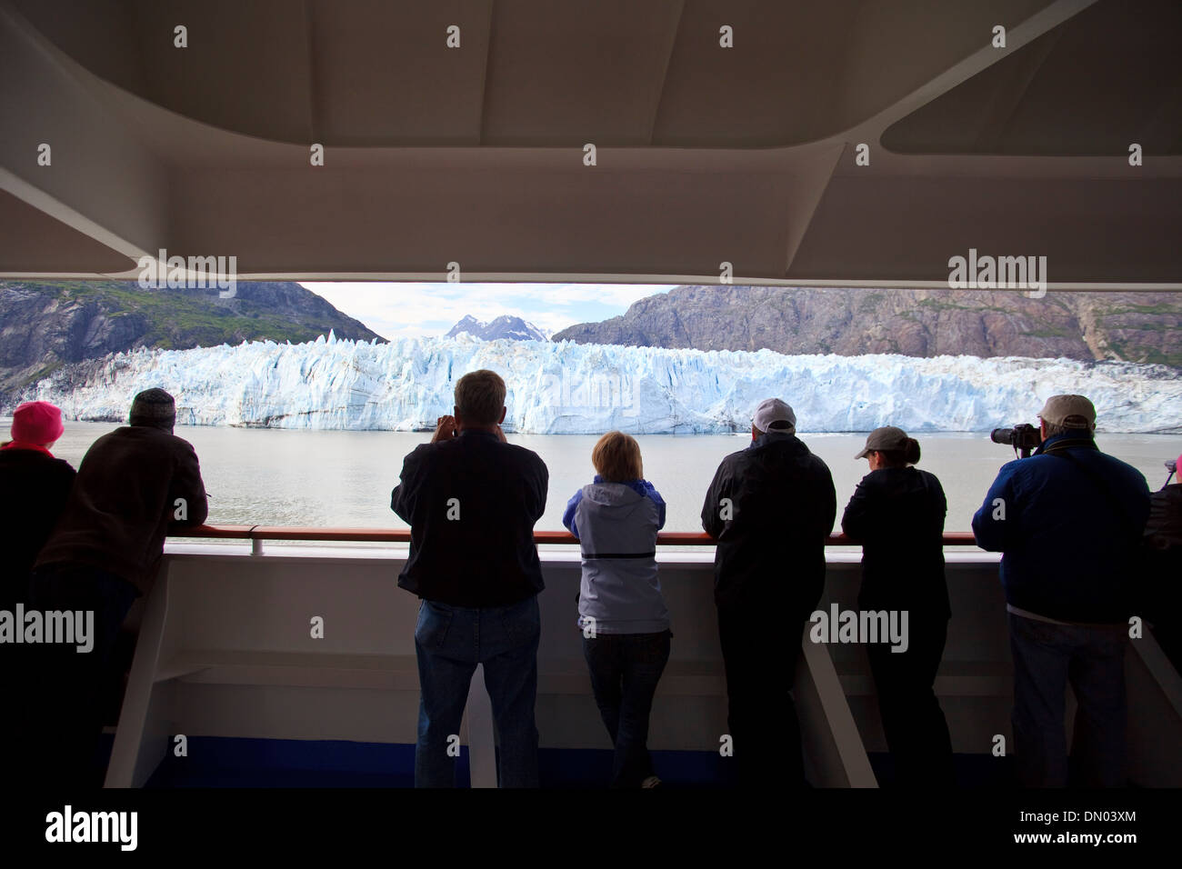 Glacier Bay, Alaska, da una nave da crociera. Foto Stock