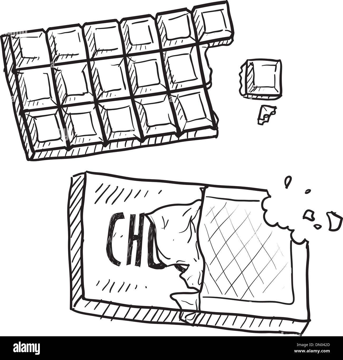 Il cioccolato candy bar disegno vettoriale Illustrazione Vettoriale