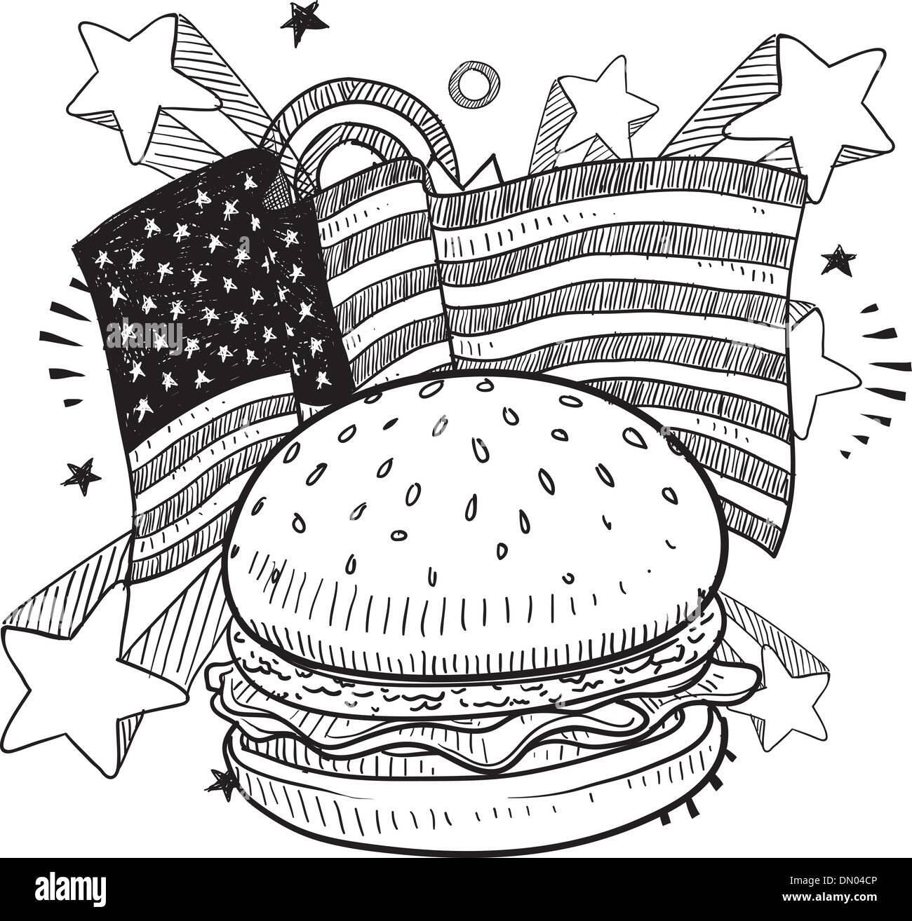 Hamburger americano Illustrazione Vettoriale