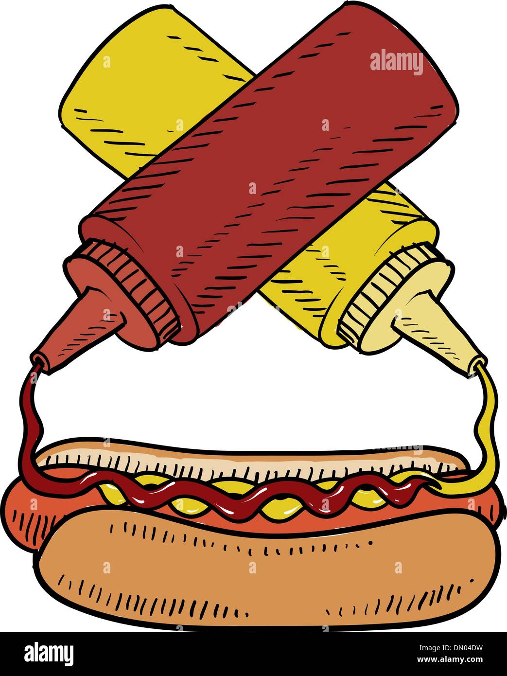 Hot Dog vettore di colore Illustrazione Vettoriale