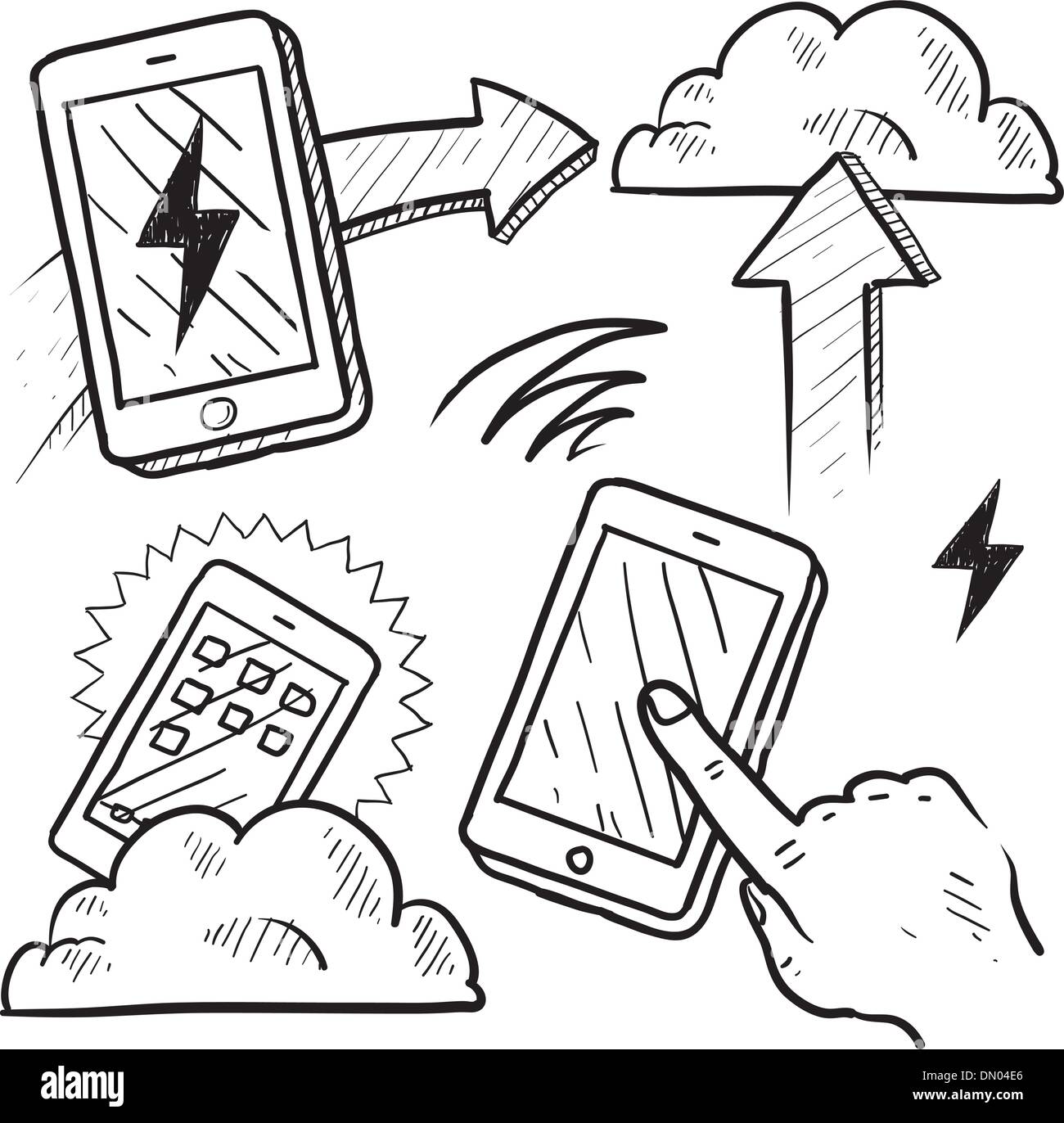 Il mobile computing disegno vettoriale Illustrazione Vettoriale