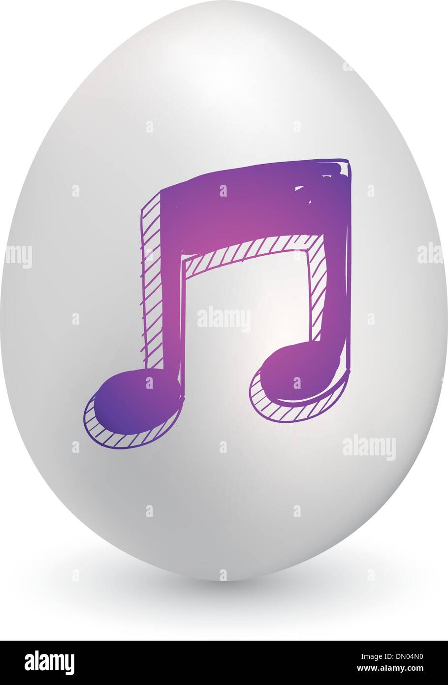 Nota musicale uovo di pasqua vettore Illustrazione Vettoriale
