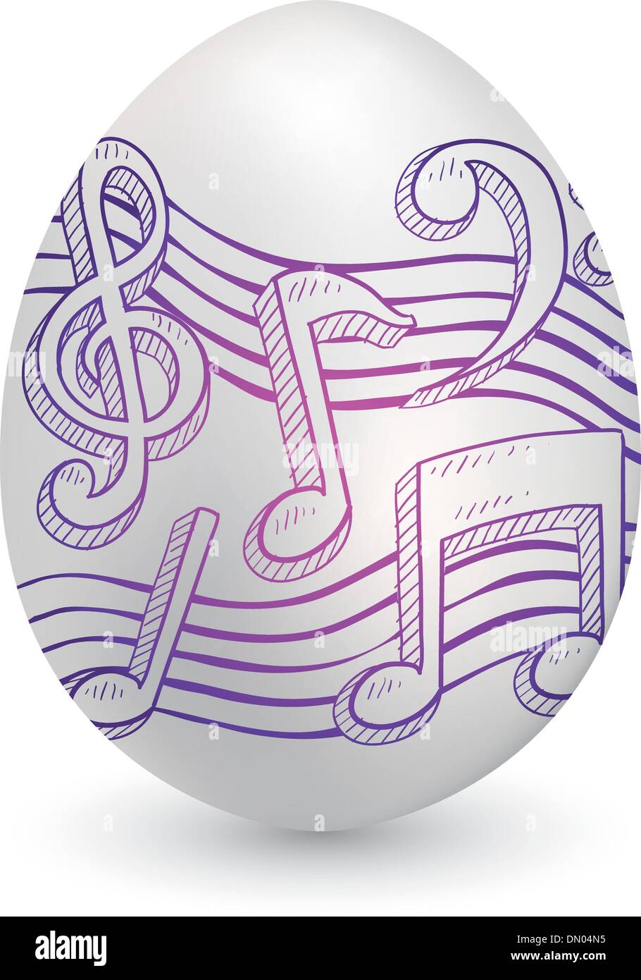 La notazione musicale uovo di pasqua vettore Illustrazione Vettoriale