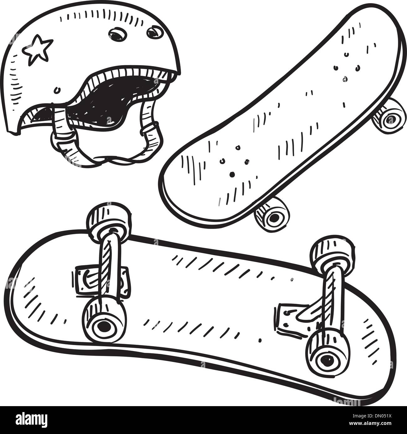 Skateboard vettore di apparecchiature Illustrazione Vettoriale