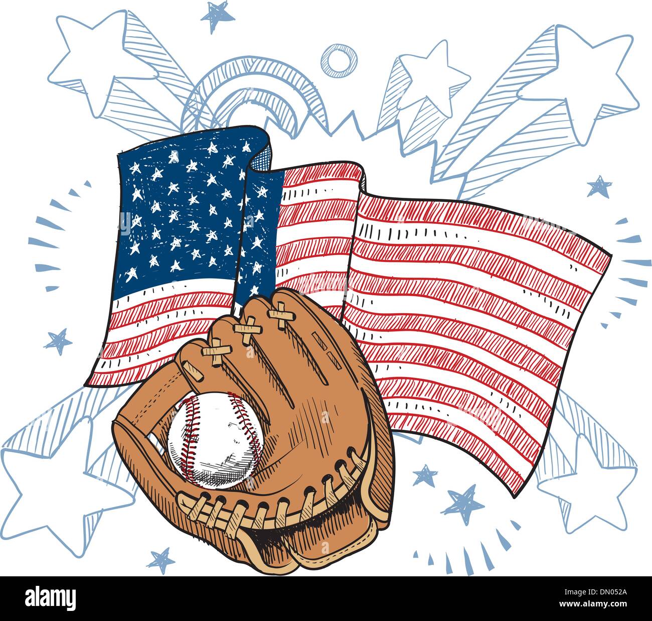 Baseball americano vettore Illustrazione Vettoriale