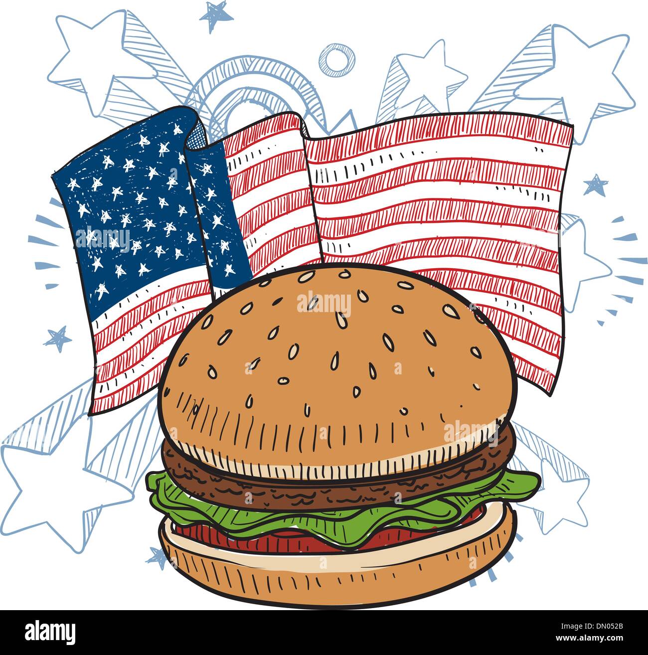 American hamburger vettore Illustrazione Vettoriale