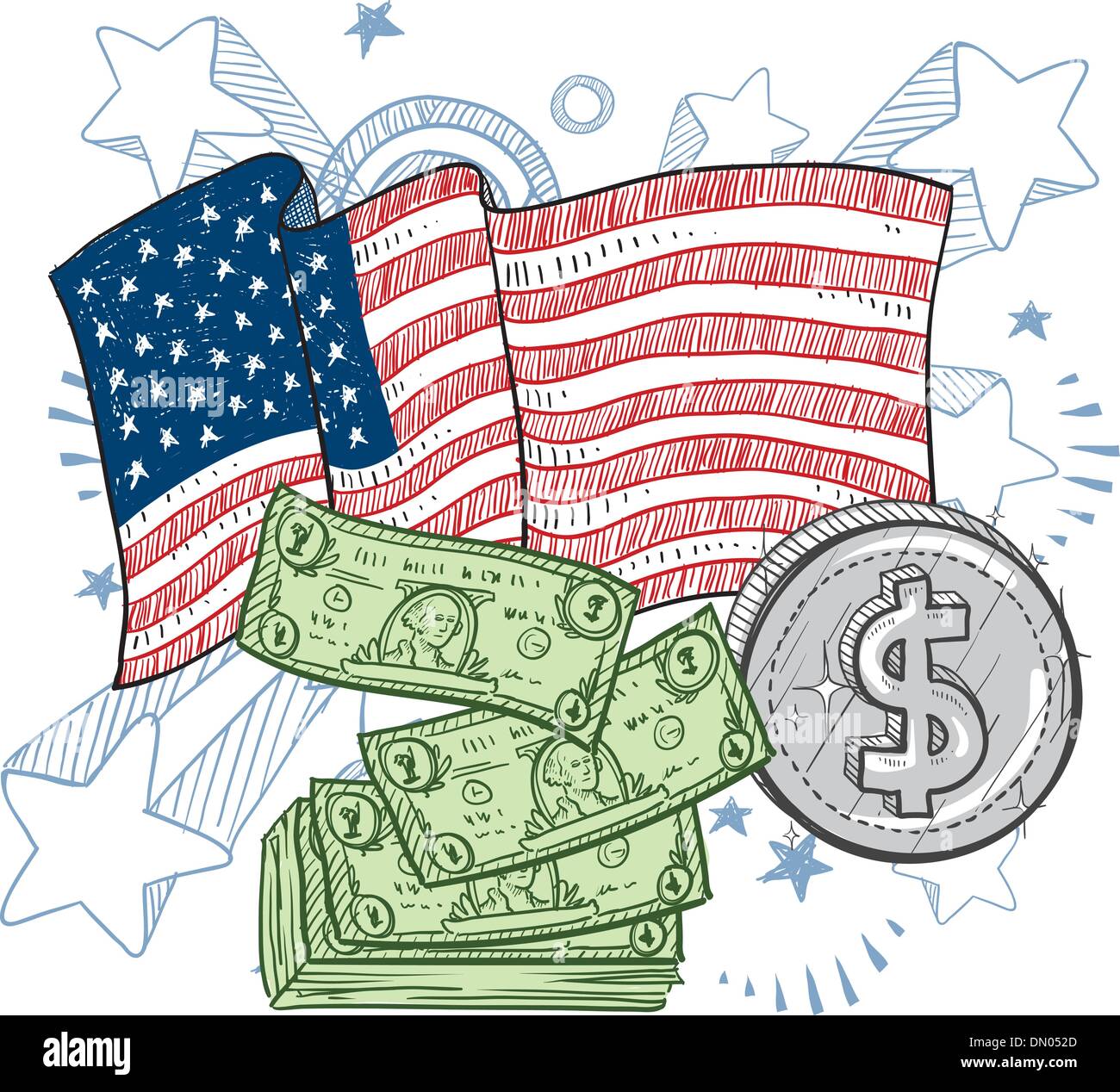 Il denaro americano vettore Illustrazione Vettoriale