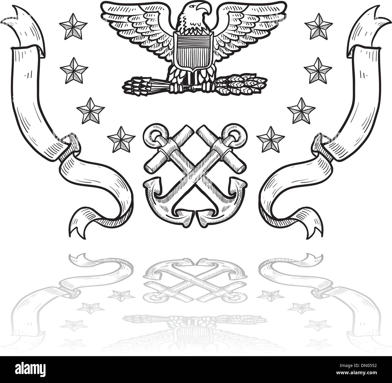 US Navy vettore militare crest Illustrazione Vettoriale