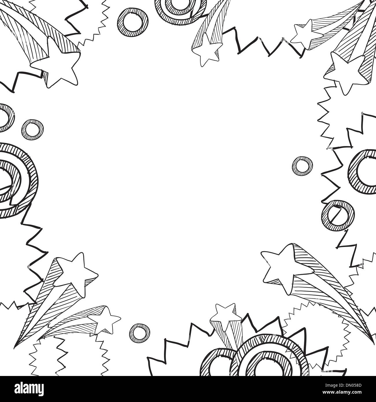 Pop retrò vettore di esplosione di confine e sfondo Illustrazione Vettoriale