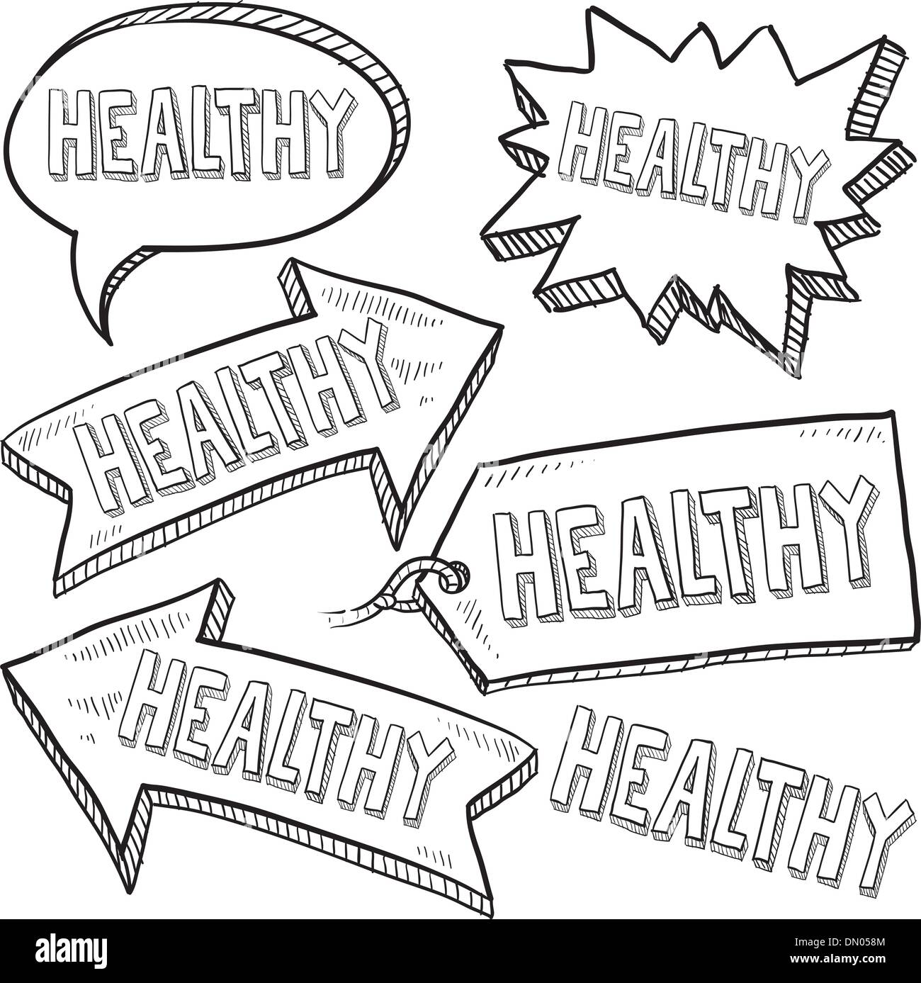 Una sana retail tag di vettore e banner Illustrazione Vettoriale