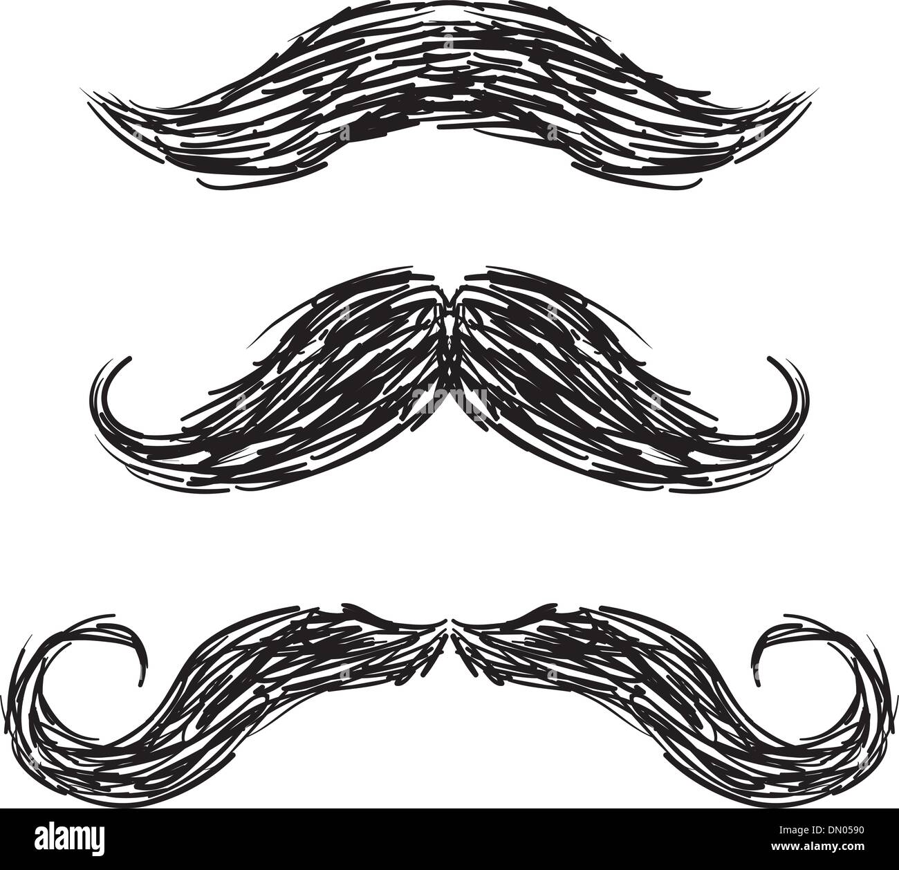 Vettore Mustaches impostato Illustrazione Vettoriale