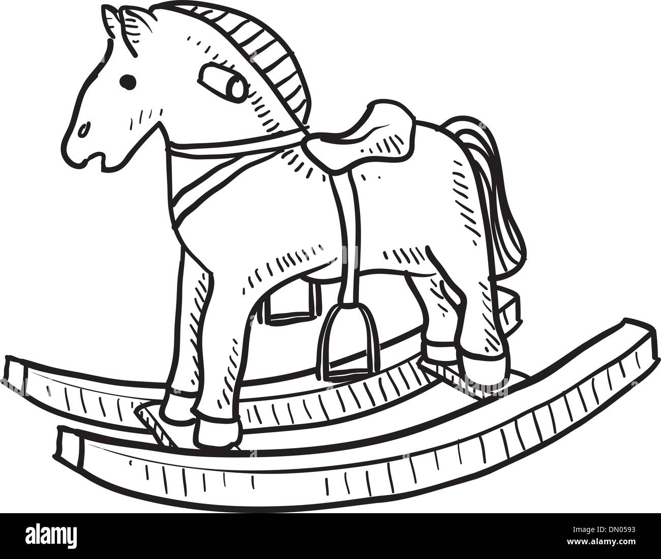 Cavallo a dondolo disegno vettoriale Illustrazione Vettoriale