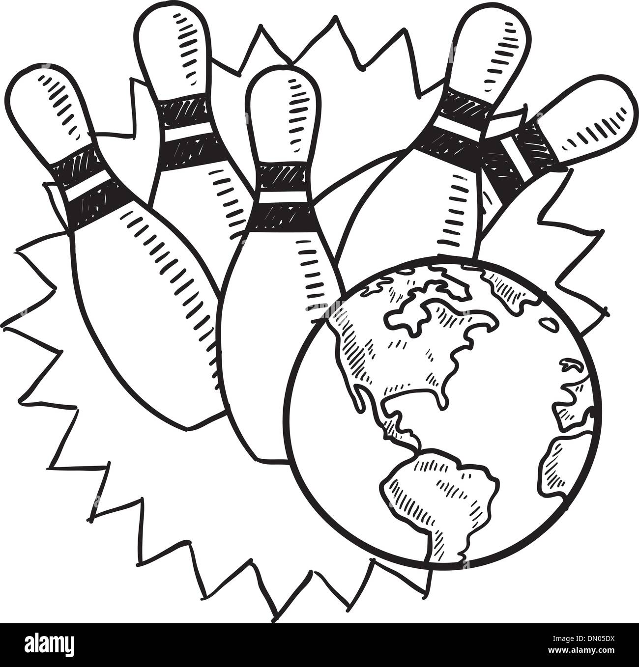 Global bowling disegno vettoriale Illustrazione Vettoriale