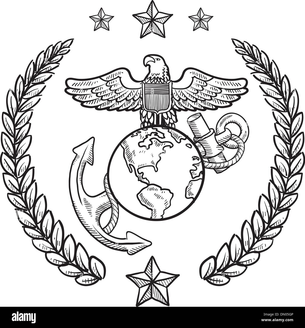 US Marine Corps insegne del vettore Illustrazione Vettoriale