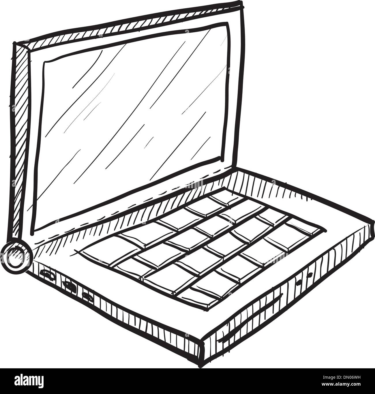 Schizzo del computer portatile Illustrazione Vettoriale