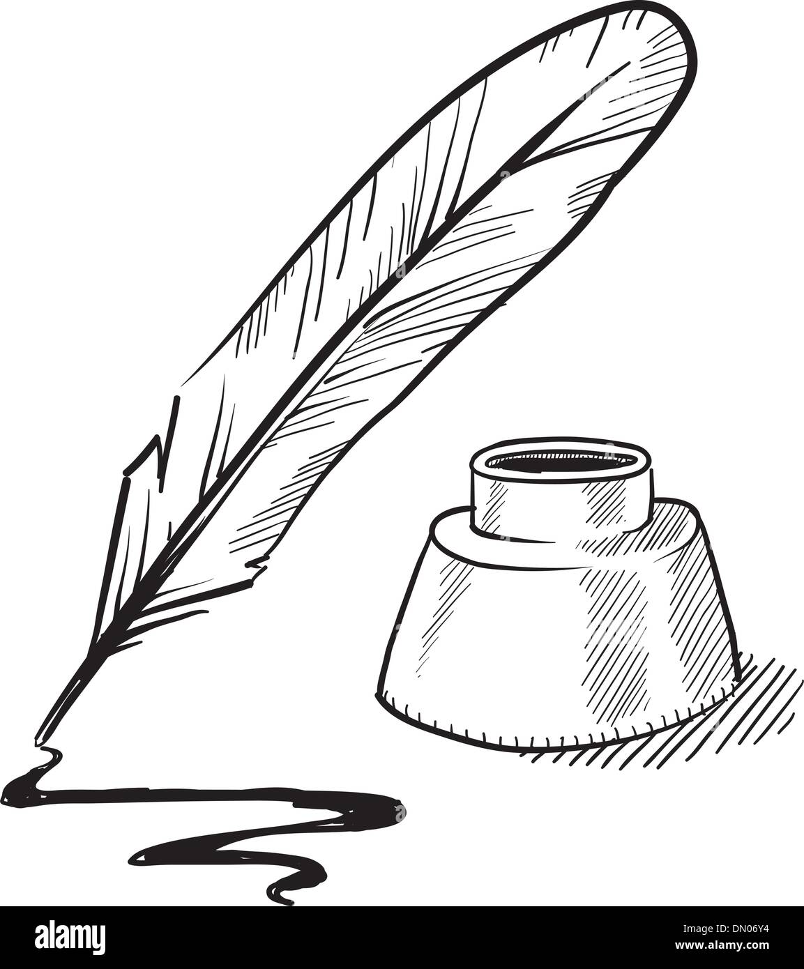 Quill penna e inchiostro Illustrazione Vettoriale