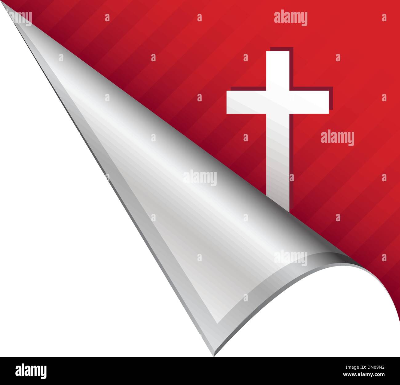 Una croce cristiana scheda d'angolo Illustrazione Vettoriale