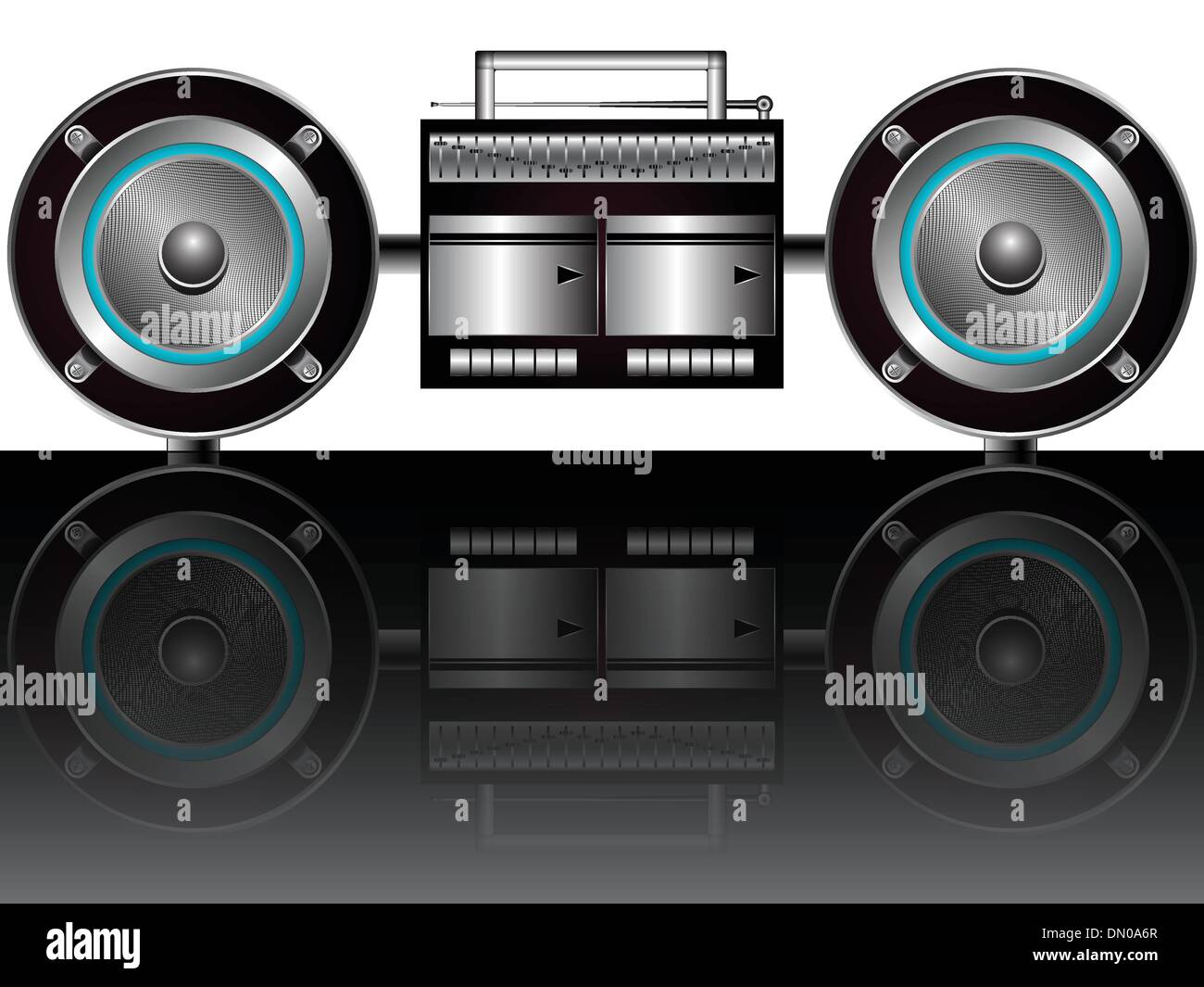 Radiocassette moderno player Illustrazione Vettoriale