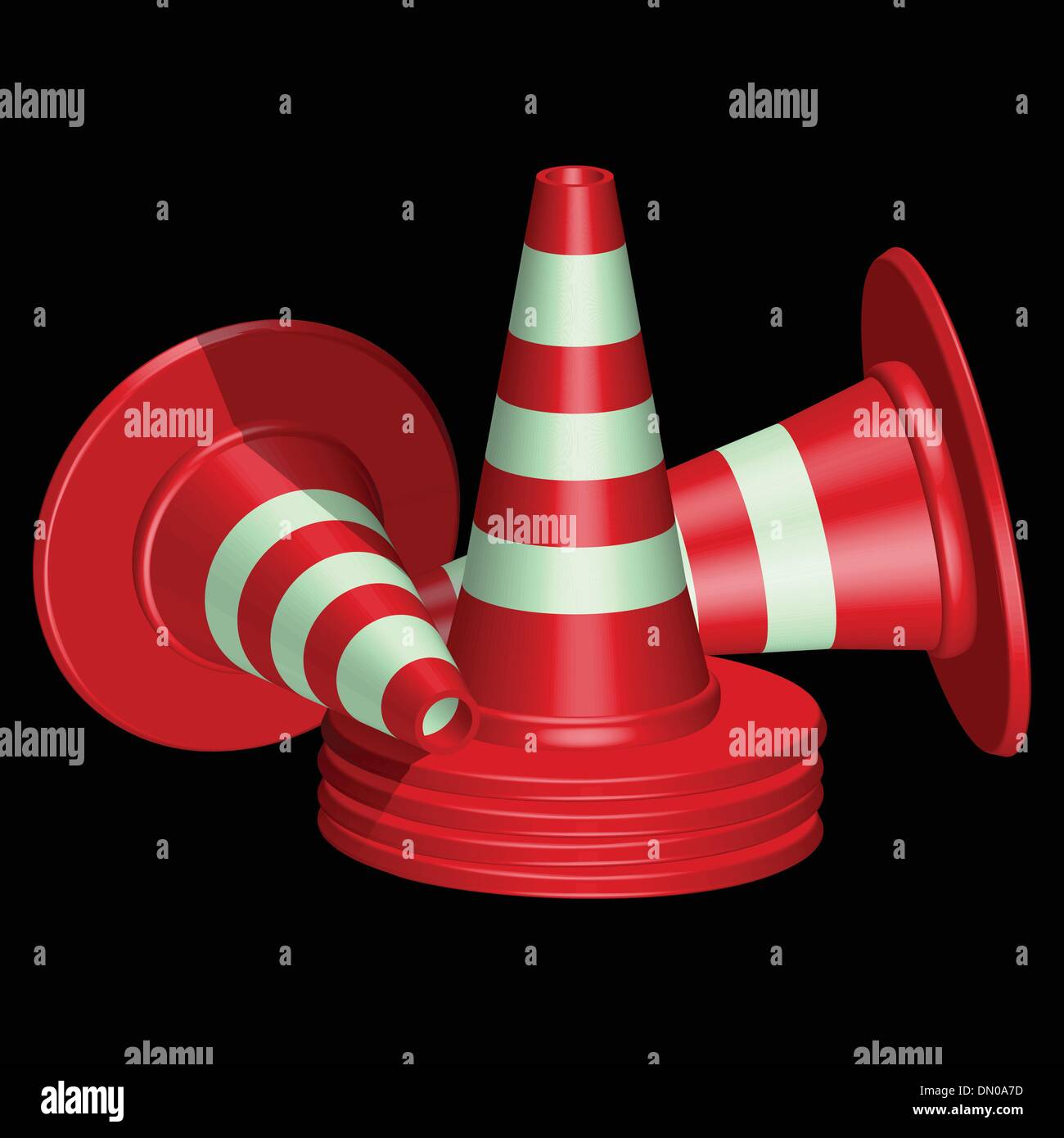 Red traffico coni Illustrazione Vettoriale