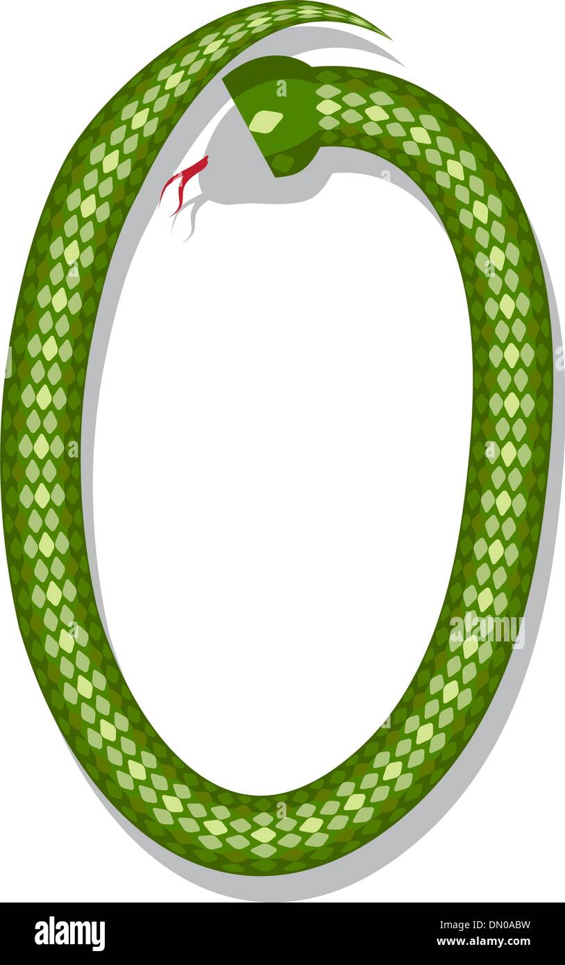 Snake font. La cifra 0 Illustrazione Vettoriale