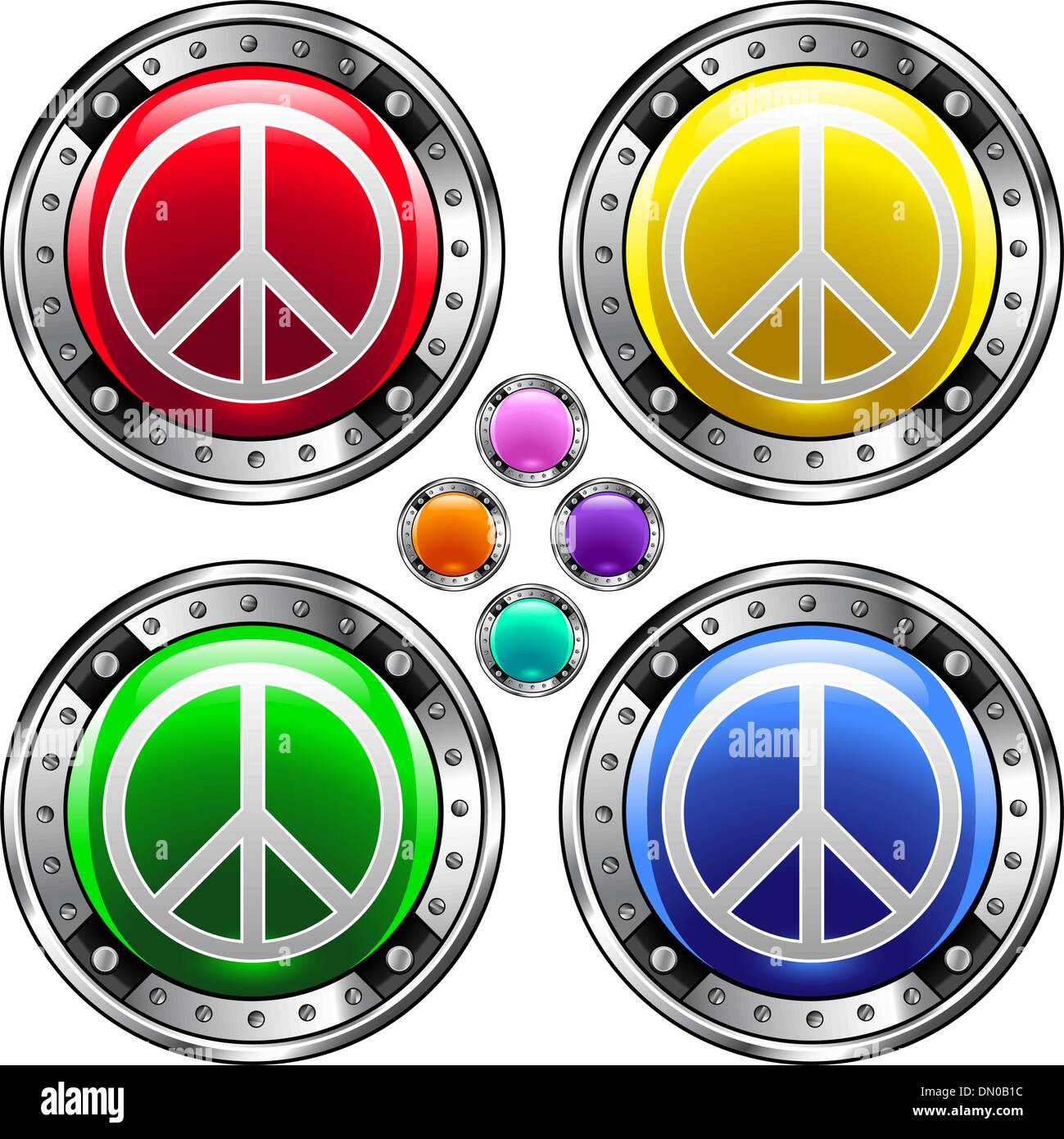 Simbolo di pace pulsante colorato Illustrazione Vettoriale