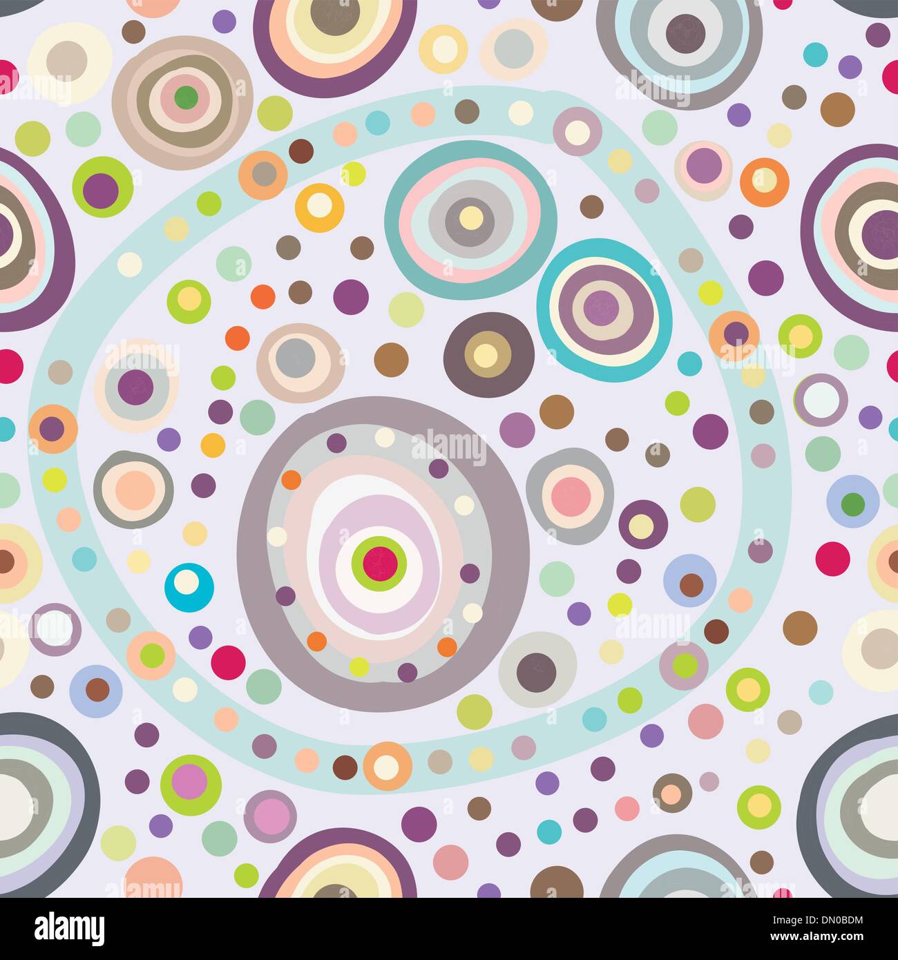 Cerchio senza giunture sfondo, seamless pattern con forme rotonde Illustrazione Vettoriale