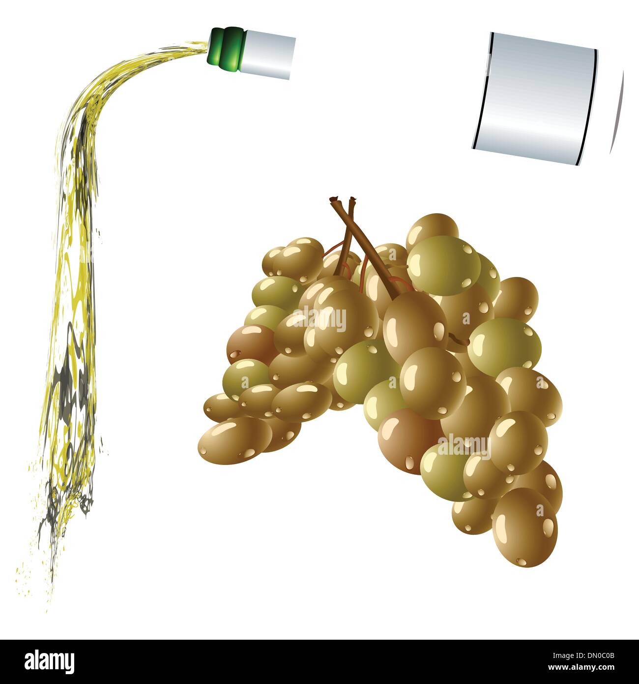 Versando il vino e uva Illustrazione Vettoriale