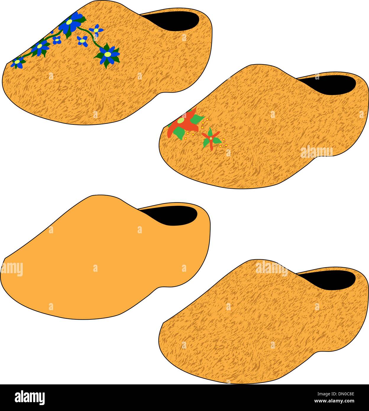 Zoccoli olandese vettore Illustrazione Vettoriale