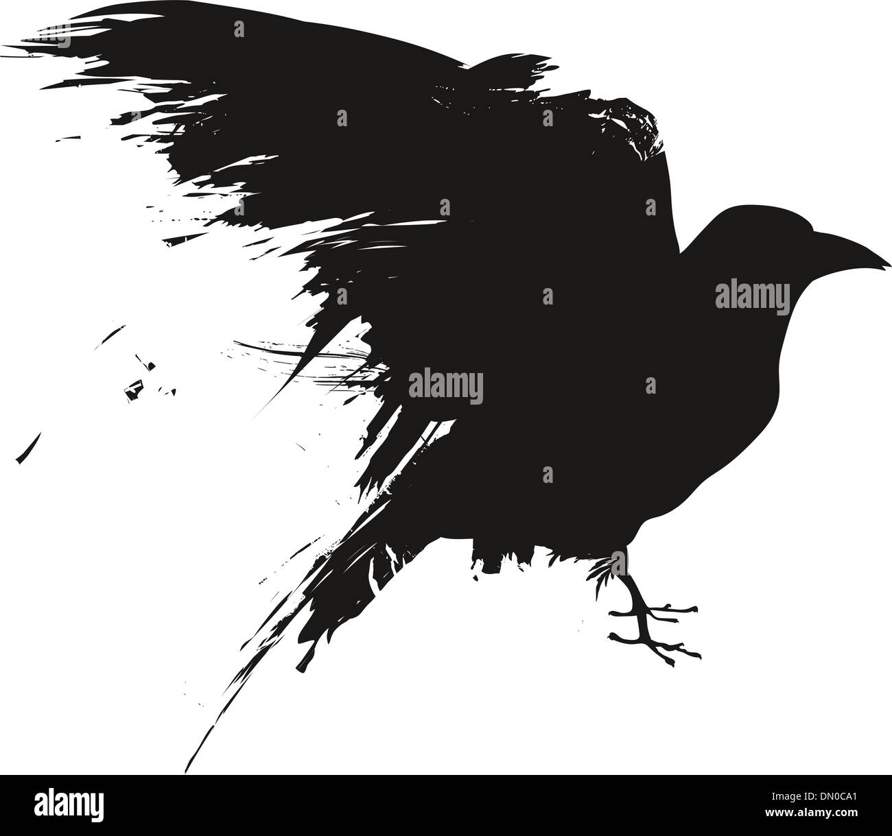 Grunge raven silhouette vettoriali Illustrazione Vettoriale