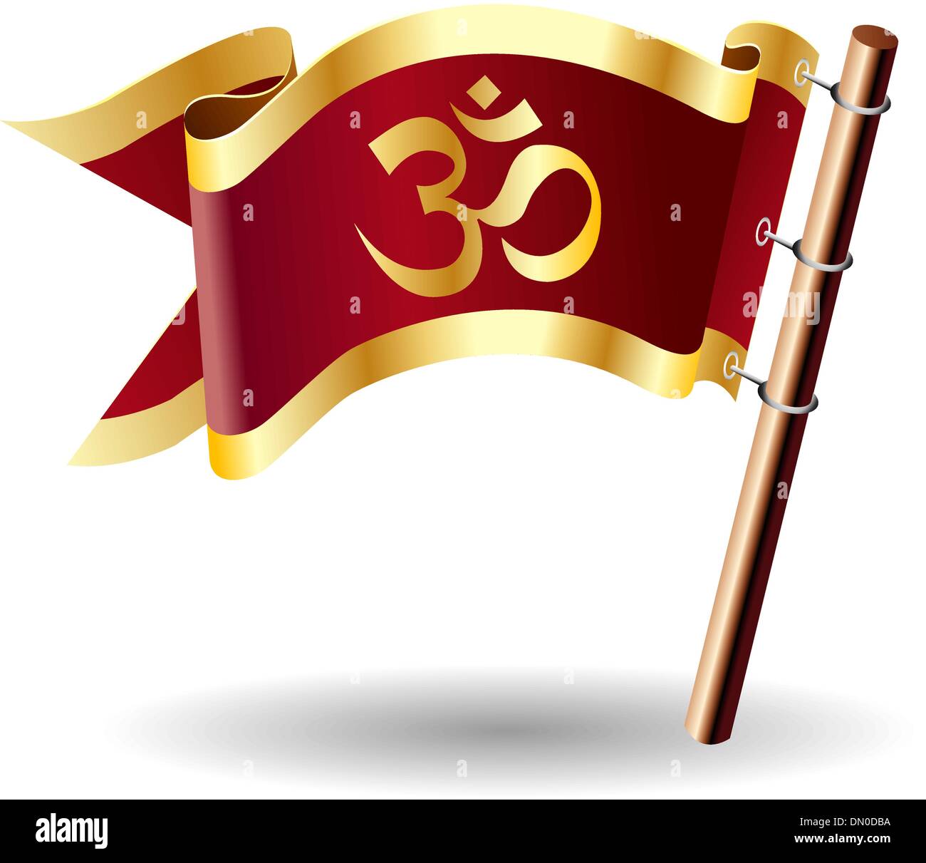 Om indù royal pulsante bandiera Illustrazione Vettoriale