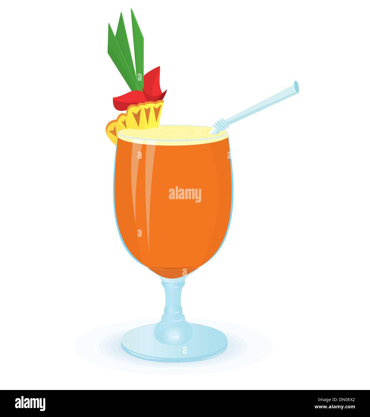 Cocktail di ananas illustrazione vettoriale Illustrazione Vettoriale